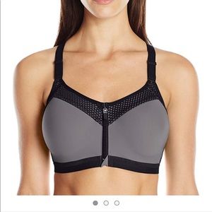 Wacoal 30DD Black/Grey Front Close Wired Sport Bra